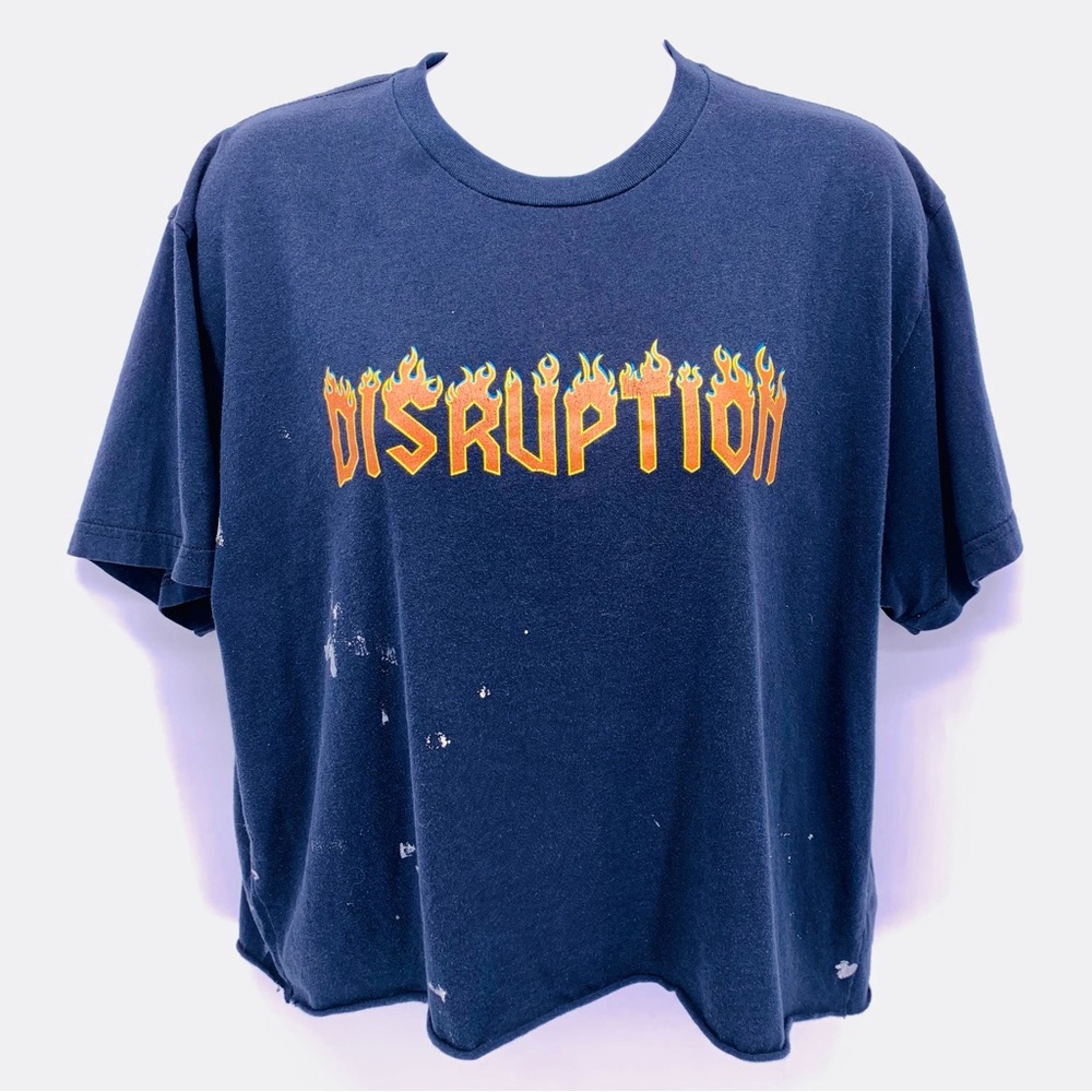 Disruption 2016 Tour Cropped T-Shirt Womens Size L